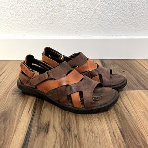 Born handcrafted leather two tone braided sandal 8. Rubber outsole